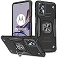 iCatchy for Motorola Moto G13 / G23 Case Ring Holder Military Grade Protective Silicone Shockproof Tough Armor Phone Cover Compatible with Motorola Moto G13 / G23 Phone Cover (Black)