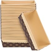 TOYANDONA 25 Pieces Rectangular Baking Paper Molds for Baking Breads and Cakes Resistant High Temperature Disposable and Stac