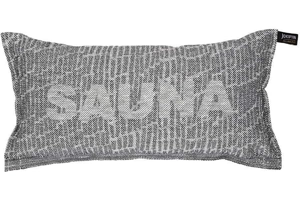 Coussin de sauna Collection Saunatikut par Jokipiin Pellava Blanc/noir
