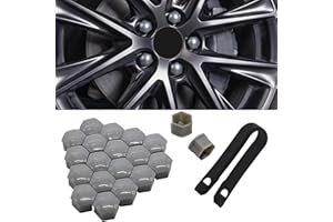 Kalmaegee 20PCS 19MM Wheel Nut Covers Universal Car Wheel Lug Nut Covers Wheel Bolt Covers Caps with Removal Tool (Grey)