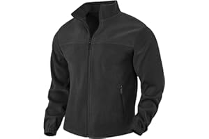 PADOLA Veste Polaire Homme Col montant Manteau Uni Blouson avec Poches Zippées Hiver Pull d'extérieur Chaude Zippé Pull Veste de Travail mi Saison Polaires de Randonnée Coupe Vent