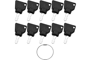 DHEISHA 10Pcs Ignition Starter Keys for Heavy Equipment 70145501 14607 Key Compatible with JCB Skytrak Bomag Bobcat 3CX Backhoe Excavators Loaders Telehandlers and More