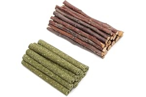 COITEK Hamster Chew Sticks Toys, 100% Natural 100g Apple Branch Timothy Sticks Pet Chew Toys, Suitable for Rabbits, Chinchillas, Guinea Pigs, Hamsters Teeth Chewing(100G)