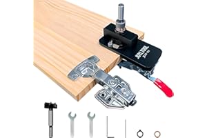 JUYLTOOL 35MM Cabinet Hinge Jig Drilling Hole Puncher,Concealed Hinge Jig Accurate Locking Woodworking Dowel Jig Drill Guide Locator for CabinetsDoor Concealed Installation Household Tools