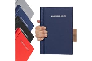 EVELAY Carnet d'adresses téléphoniques A-Z avec couverture rigide A5 à spirale (spirale bleue)