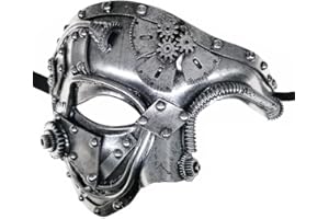 Ubauta Steampunk Metal Cyborg Venezianische Maske, Maskerade Maske für Halloween Kostümparty/Phantom der Oper/Mardi Gras Ball