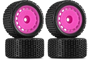 INJORA Vormontierte Pin Buggy Reifen & Räder für 1/28 Losi Micro-T, 4 Stück