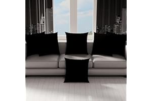 PETTI Artigiani Italiani - Para poszewek na poduszki 50 x 50 cm z mikrofibry, poduszka do sypialni, sofa, zestaw 2 poszewek na poduszki, jednolita czarna poszewka na poduszkę, 100% wyprodukowano we