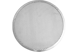 FMPROFESSIONAL FM PROFESSIONAL Bandeja de horno en aluminio redonda perforada o retina redonda para hornear pizzas, enfriar repostería y descongelar alimentos, 33x33x0,3cm, 1ud.