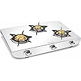 Vidiem Gas Stove S3 225 A Tusker (Silver) | Stainless Steel 3 Burner Gas Stove | Manual Ignition | Safety, Reliability, High Efficiency | ISI Certified | 5 years warranty