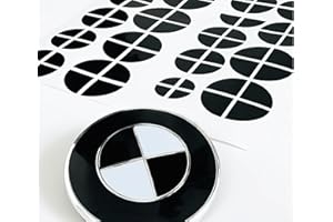 AUFGEKLEBT Emblem Ecken Aufkleber Set, passend für BMW 30-teilig, Schwarz Glanz, Carbon, Wetterfest und UV-beständig, Passgenau für Alle Modelle, mit Montageanleitung (Schwarz)