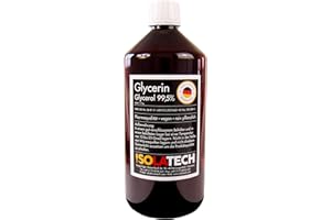Glycerin 99,5%, getestet 99,88% pur 1000ml Pharmaqualität, rein pflanzlich, Glyzerin Glycerol flüssig transparent 1L-Flasche 