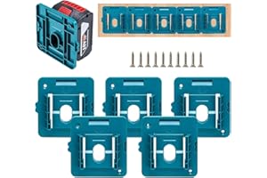 SSEHCWAN 5 sztuk Uchwyt do akumulatora Bosch/Makita 18V Uchwyt ścienny do akumulatora BL1860 BL1850 BL1840 BL1830 z 10 śrubami, bez akumulatora