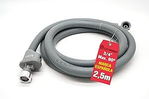 ELECTROHOGAR Manguera Aquastop 2,5M | Compatible con todas las Marcas de Lavadora y Lavavajillas | Conexión de 3/4" | Incluye Sistema Antifugas y Filtro Anti Impurezas | Certificación VDE