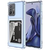 Xiaomi Mi 11T Pro Kapak ile Uyumlu Kartlıklı Darbe Emici &Ouml;zellikli Şeffaf Silikon Kılıf