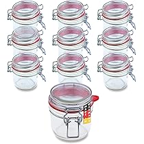 Flaschenbauer - Lot De 10 Pots à étrier Métallique De 255 Ml - Bocal à Remplir - Convient Comme Bocal Mason Et Verre De Fermentation - Pour Le Rangement - Fabriqué En Allemagne