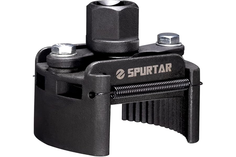 Spurtar Adjustable Oil Filter Wrench 60-80mm Universal Oil Filter Removal Tool 1/2'' Drive Oil Filter Tool Perfect Fits Small Medium-Sized Spin-on Oil Filters, TFW30712
