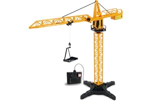 Teorema Giocattoli, Gru Giocattolo per Bambini Alta 60cm, Gru Filoguidata Multifunzione con Rotazione a 360° e Gancio Mobile, Gioco da Cantiere