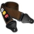TIGER Sangle de guitare avec supports de médiators et médiators pour guitare classique, électrique, basse et acoustique - Marron