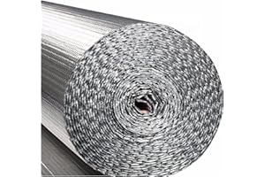 NAKAN Rotolo Termoriflettente Termosifoni, Doppio Alluminio Lamina Isolante Termico con Bolla, Riflettente Barriera Radiante al Vapore per Tetto Attico Porta(Size:1x10m(3x32ft))