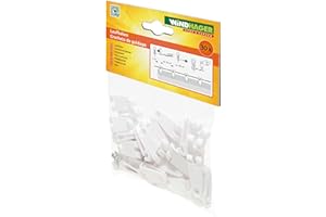 Windhager 10701 Hak Do Mocowania Osłony Przeciwsłonecznej, 30 Sztuk, Biały