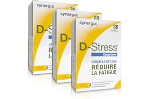 D-STRESS COMPRIMÉS Lot de 3 + Vitamine D Offerte | Magnésium de 3ème Génération + Taurine + Arginine + Vitamines B | Gère le Stress du Quotidien et Réduit la Fatigue | LABORATOIRE SYNERGIA