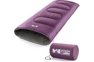 TRAIL OUTDOOR LEISURE Trail Kids Sleeping Bag, Mini Envelope 200gsm, 2 Season Summer Spring Autumn, Boys, Girls, Outdoor Camping, Lightweight Compression Carry Bag, 160cm x 65cm