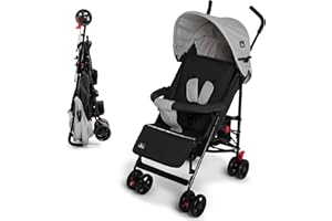 TORAL Silla de paseo ligera Florida para bebé, con respaldo reclinable 5 posiciones, capota XL, cinturón 3 puntos, 8 ruedas, silla paseo bebe desde 6 meses hasta 15 kg