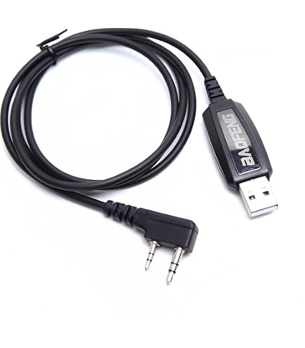 JUCJET Walkie Talkie Cavo di programmazione USB a 2 pin, compatibile con radio Baofeng serie JUCJET UV-5R UV-5RE BF-88E BF-888S Sistema informatico compatibile WinXP / Win7 / Win8 / Win10 (1 pezzo