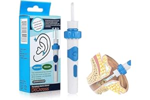 LERKELY Nettoyant Oreille, d'enlèvement de cire d'oreille, Ear Wax Remover, nettoyant Ã cire d'oreille, Ear Cleaner Cire Epilation Oreille, Aspirateur d'oreille Aspirateur électrique Kit Avec Tête de Rechange