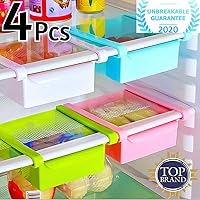 Angel Bear 4 Pcs Fridge Space Saver Organizer Slide Storage Rack Shelf Drawer