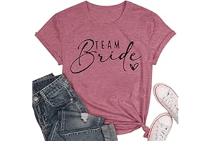 hohololo EVJF Tshirt Équipe de la mariée Équipe de la mariée pour Femmes T-Shirts de Demoiselles d'honneur T-Shirt Enterrement de Vie de Jeune Fille