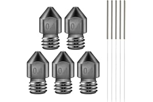 SIMAX3D[3D Drucker Düse Set],[5pcs*0.4MM]MK8 gehärteter Stahl Düsen+Edelstahl Reinigungs Kit,Hochwertige Extruder Nozzles für Creality Ender 3/5