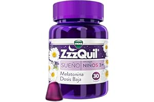 ZzzQuil Sueño Apto desde Niños 3+, Complemento Alimenticio En Gummies Para Dormir toda la familia, sabor a frutos del Bosque, 30 gummies