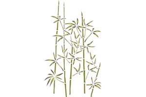 STENCIL COMPANY Bambus-Schablone, 35,5 x 56 cm (XL) – Wiederverwendbare große immergrüne Gartenlaub-Wandschablone