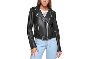 Levi's Veste de Moto en Cuir Synthétique avec Ceinture Standard et Grande Taille Femme
