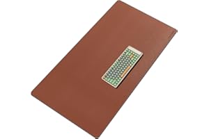CENNBIE Alfombrilla de escritorio de cuero Grande, 110 x 60cm Tapete escritoriode, Alfombrilla de mouse extendida, Protector escritorio de piel impermeable para escritorio oficina y hogar (Marrón)