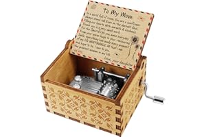 Kenon Engraved Envelope Vintage Music Box - Your are My Sunshine Music - Personalized Christmas Birthdays Gift for Mom From Daughter