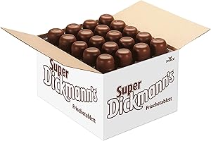 ‎SUPER DICKMANN'S Super Dickmann's Schaumküsse 60-er Partybox (1 x 1680 g) – Schokoküsse mit lockerem Schaum, knuspriger Waffel und umhüllt von Vollmilch-Schokolade