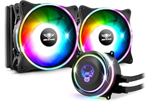Spirit of Gamer – Liquid Force 240 ARGB – Kit Watercooling para procesadores Intel y AMD – Retroiluminacion RGB Adstrable 3 pines/5 V – Ventilador 120 mm x 2