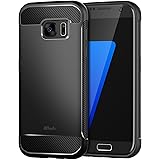 JETech Hülle für Samsung Galaxy S7 Tasche mit Stoßdämpfung und Carbon Faser Case Cover Handyhülle (Schwarz)