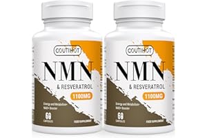COUTIHOT 1100mg NAD & Trans-Resveratrol Capsules with 50mg Black Pepper Extract - Nutrient-Rich Blend - Gluten-Free, Non-GMO (60 Count (Pack of 2))