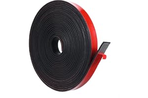 Gummiband Självhäftande 20 mm (B) x 1 mm (T) x 4 m (L) | Byggskyddsmatta neopren gummiremsor massivt gummi tejp för gummitätning, gör-det-själv, golvbeläggningsskydd, stöttålig