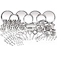 Neelam Stainless Steel Dinner Set, 24 Gauge Premium Quality 101 Pcs, Dishwasher Safe, Ideal Gifting Dinner Set for Anniversary, Wedding, Housewarming Party, Perfect for Serving 8 People, Silver
