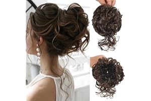SJZDYLXY Claw Messy Bun Hair Pieces Clip Wavy Curly Hair Chignon Clip in Hairpieces Tousled Updo Donut Hair Bun Synthetic Hair Ponytail for Women Girls