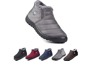 YYJJ Boojoy Winter Boots, Womens Winter Snow Boots Waterproof Anti-Slip Ankle Booties Fur Lined Warm Shoes