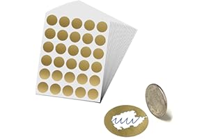 SCRATCHSTIX 600 Piezas - 25mm Pegatinas Rasca y Gana Tarjetas, Scratch Sticker Etiquetas - Oro