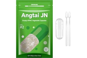 AngtaiJN Tomma veganska kapslar Storlek 2 Genomskinliga tomma kapslar för fyllning, DIY tomma kapslar 2, kompatibla med kapse