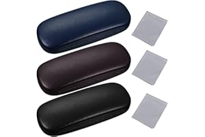 aurorayer 3 Stück Brillenetui Hardcase, Tragbar Brillentasche, Kratzfeste Brillenbox Damen mit Putztuch für Brillenaufbewahrung