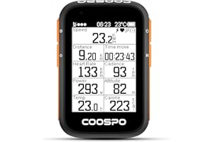 COOSPO BC200 Ciclocomputer GPS Bluetooth 5.0 ANT+, Computer Bicicletta Senza Fili Wireless con LCD schermo 2.4" Retroilluminazione Automatica, Tachimetro Contachilometri Bici Impermeabile IP67